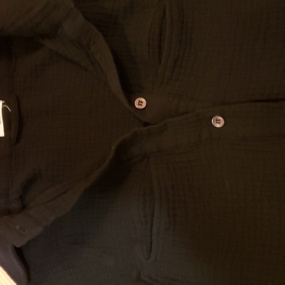 Naif Montreal 100% Cotton Gauze-like Texture Black Jumpsuit - Picture 4 of 10